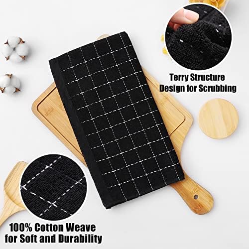 Homaxy 100% Cotton Terry Kitchen Dish Cloths, 6 Pack - Image 2