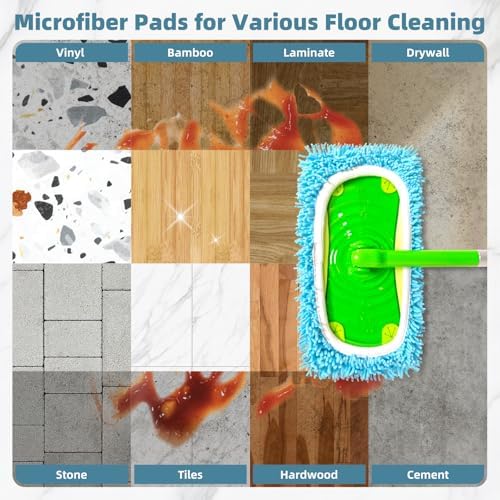 Reusable Mop Pads Fit Swiffer Sweeper Mop, Thicken Chenille Sweeping Cloths - Image 5