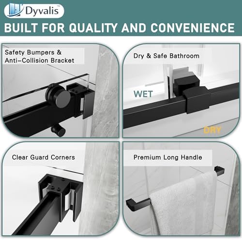 43-48" W x 76" H Frameless Double Sliding Shower Door - Image 5