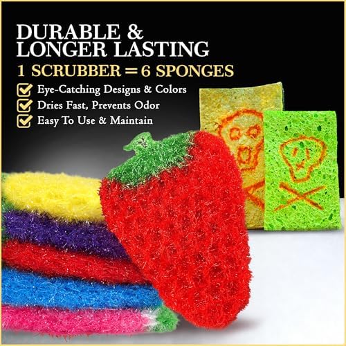 Dish Scrubbie Non-Scratch Dish Scrubber-Long Lasting & Odorless, Safe on - Image 6