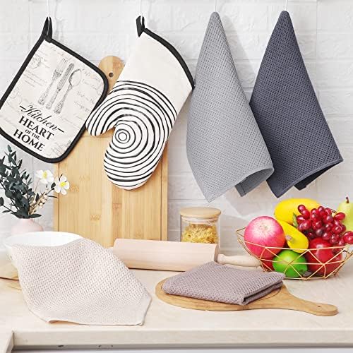 Homaxy 100% Cotton Waffle Weave Kitchen Dish Cloths 6-Pack, Mixed Color - Image 6