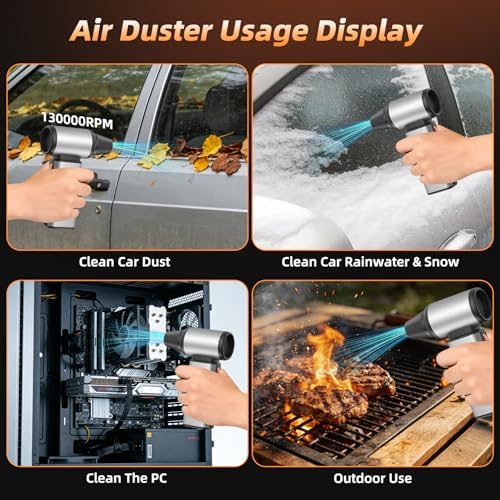 Compressed Air Duster 130000 RPM Powerful Electric Air Duster, Wireless Mini - Image 2