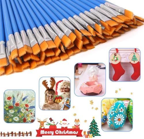 UPINS 30 Pcs Flat Paint Brushes, Small Brush Bulk - Image 6