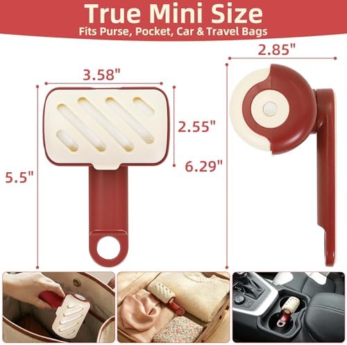 Mini Reusable Lint Roller 2 Pack, Washable Gel Sticky Lint Roller - Image 2