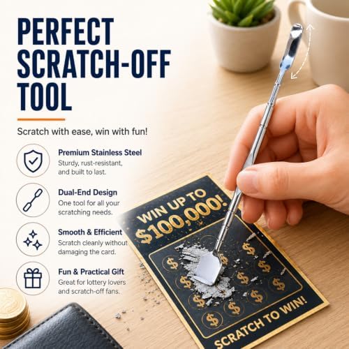 Dual-Ended Scratcher Tools for Scratch Off Lottery Tickets, Precise Scraper - Image 6