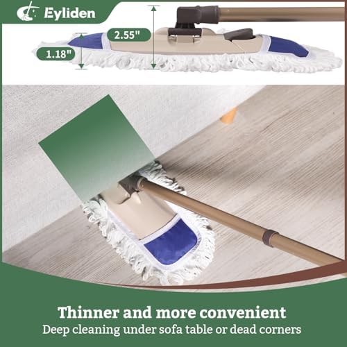 Eyliden Dust Mop, 2 Microfiber Pads, Home Commercial Cleaning, Quick Swap - Image 6