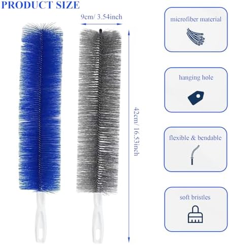 Qancesd 2 Pack Cobweb Dusters, Bendable Fan Cleaning Brush, Flexible Ceiling - Image 2