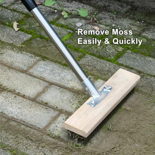 Mitclear Wire Brush Long Handle 57'' Remove Moss on Deck Concrete Patio - Image 6