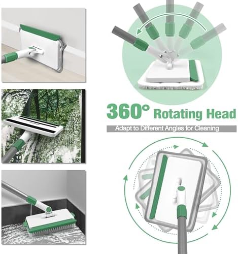 Baseboard Cleaner Tool with Handle, Wall Cleaner Mop with 54.7'' Adjustable - Image 4