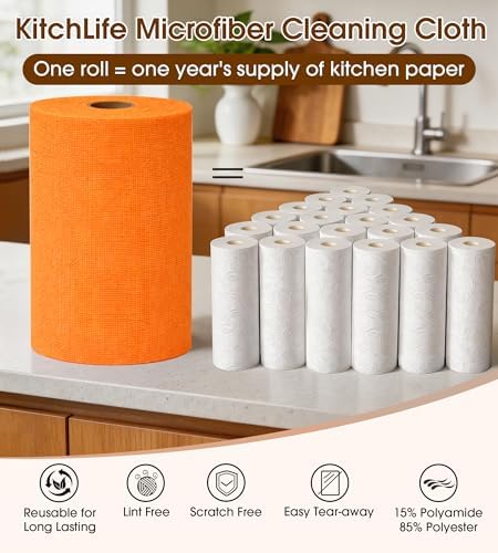 KitchLife Microfiber Cleaning Cloth Roll, 100 Pack - Image 3