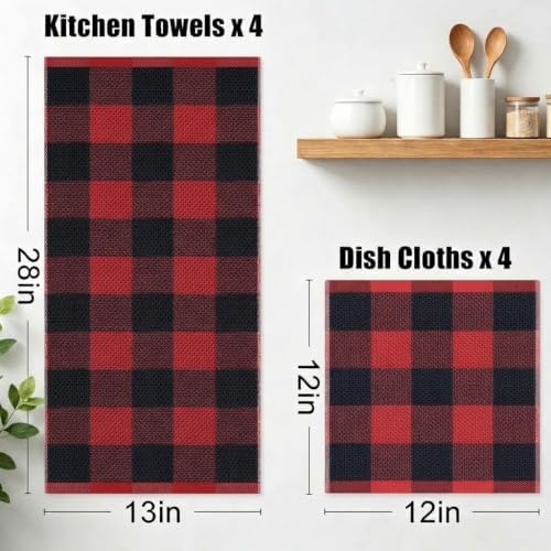 Mordimy 100% Cotton Kitchen Towels and Dishcloths Set, 8 Pack - Image 5