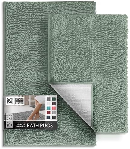 Hearth & Harbor Bathroom Rugs, Chenille Bath Mat by HearthHarbor