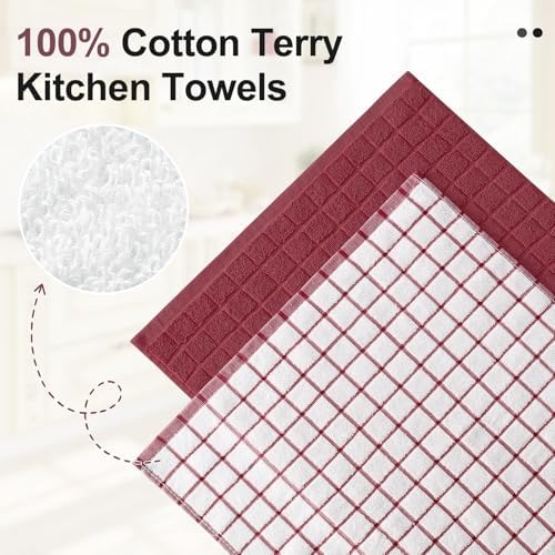 Homaxy Large Premium Cotton Kitchen Towels 16"x 28", 8 Pack - Image 2