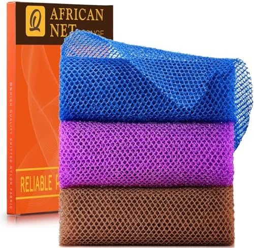 UJFQBH 3 Pieces African Bath Sponge African Net Long Net Bath Sponge by BuyNow