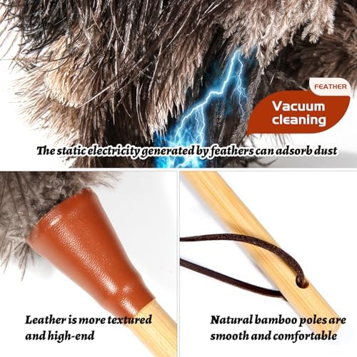 16 in Ostrich Feather Duster, Bamboo Handle - Image 2