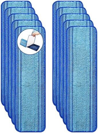 10-Pack Microfiber Mop Pads for Bona Mop- Washable Reusable Refills for Hardwood by BYOFI