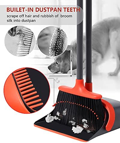Broom with Dustpan Combo Set, Broom and Dustpan Set with Optional Extension Pole - Image 6