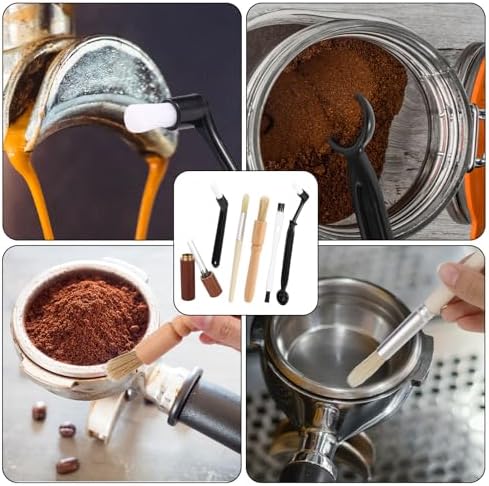 6pcs Coffee Cleaning Brush Set, Natural Bristle Coffee Grinder Brush Long - Image 7
