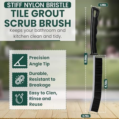 Crevice Cleaning Brush Set 6Pcs Hard Bristle Tools - Image 2