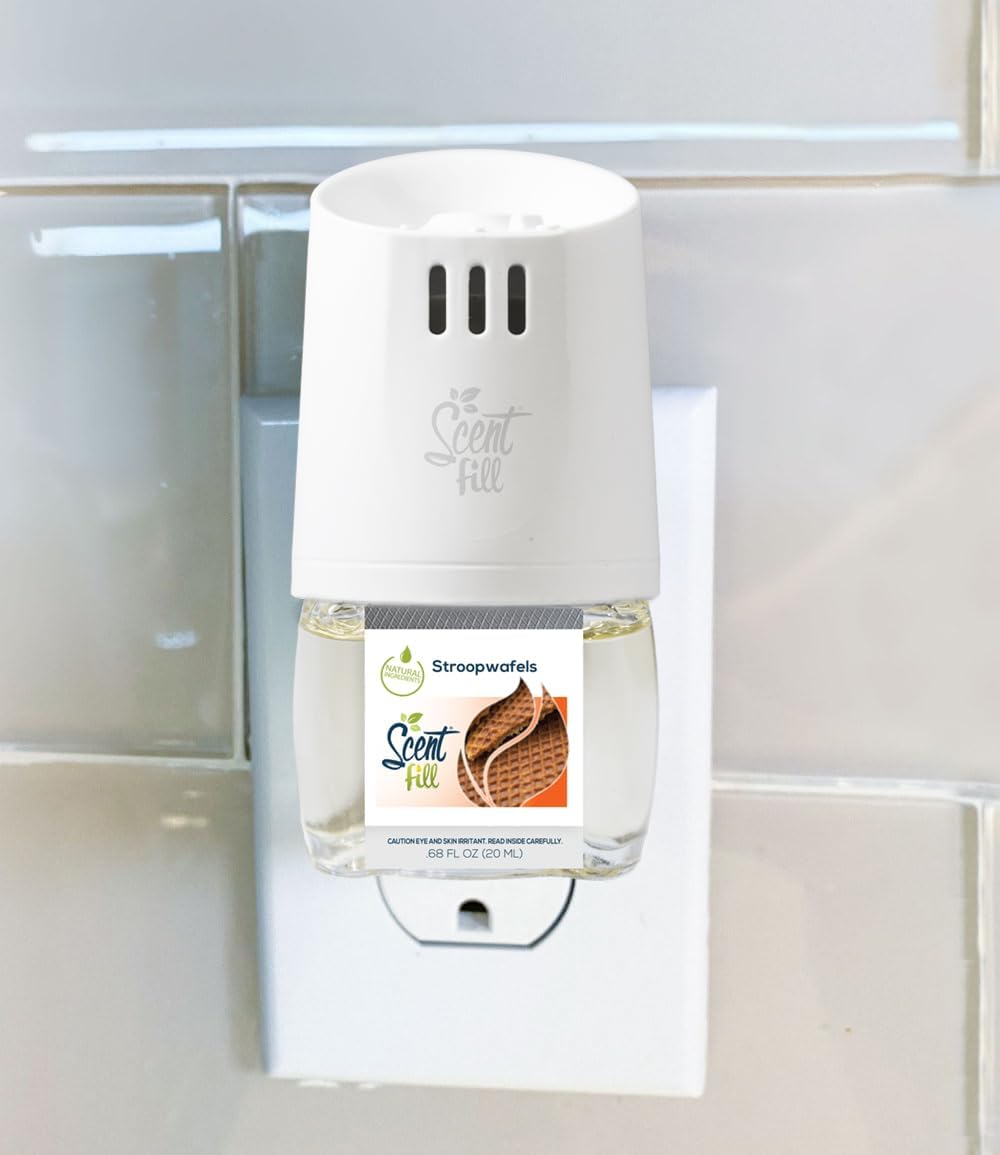 Scent Fill Stroopwafels Plug in Air Freshener, 4 Scented Oil Refills