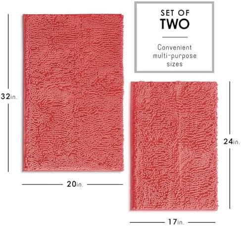 Hearth & Harbor Bathroom Rugs, Chenille Bath Mat - Image 3