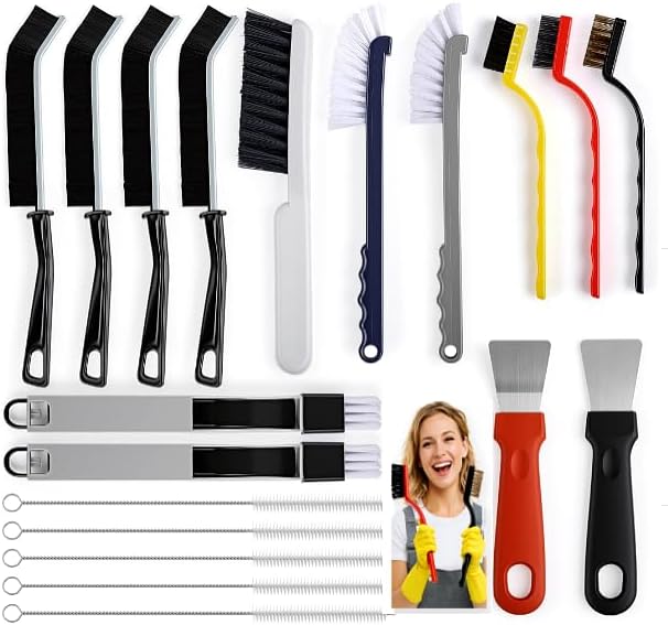 19Pcs Crevice Cleaning Brush Set, Hard Bristle Gap Scrub Tools by ZEINLAM