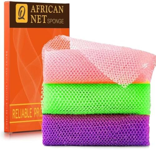 UJFQBH 3 Pieces African Bath Sponge African Net Long Net Bath Sponge by BuyNow
