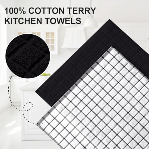 Homaxy Large Premium Cotton Kitchen Towels 16"x 28", 4 Pack - Image 2