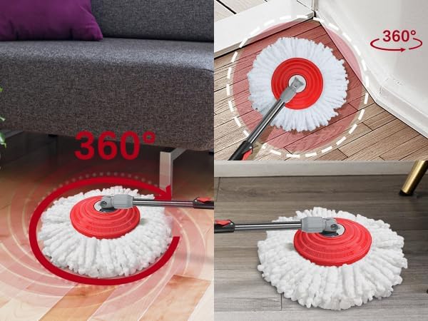 Extendable Mop Handle Set with 2 Microfiber Heads and Mop Plate - Image 6