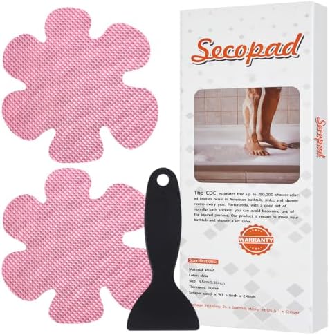 Secopad 24PCS Snowflake Non Slip Bathtub Stickers by Secopad