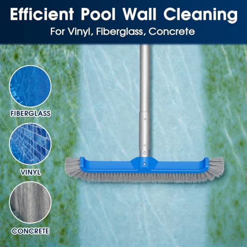 TidyMister 17.5" Pool Brush Head, Wave Bristles Pool Scrub Brush - Image 4
