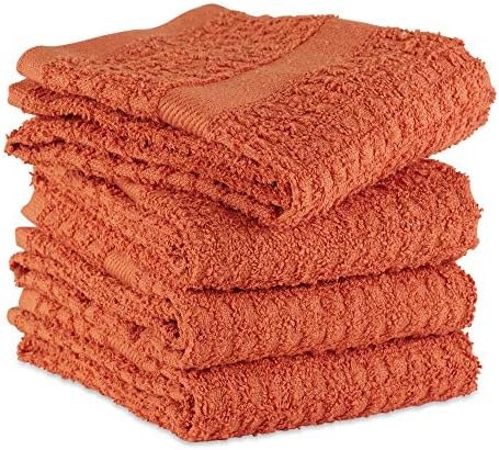 DII Basic Terry Collection Waffle Dishtowel Set, Solid Spice, 4 Piece - Image 3