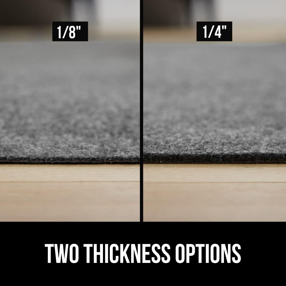 GORILLA GRIP Felt and Natural Rubber Stay in Place Slip Resistant Rug Pad, 1/4in Thick, 2x4 FT Protective Padding Under Area Rugs, Cushioned Gripper Pads, Carpet Runners, Hardwood Floors Protection