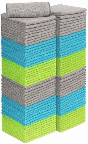 AIDEA Microfiber Cleaning Cloth 100PK, Microfiber Towels by AIDEAHOME