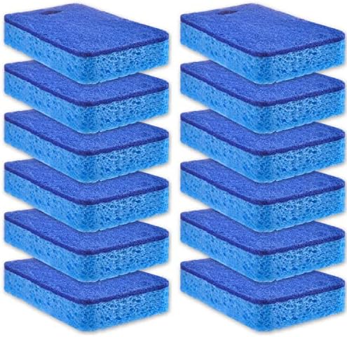 METUUTER 12-Count Scrub Sponges Kitchen Sponge Heavy Duty, Cellulose Sponges by METUUTER