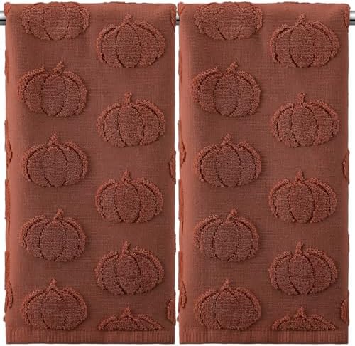 Mindsoft 2 Pcs Fall Hand Towels 3D Pumpkin Jacquard by Mindsoft