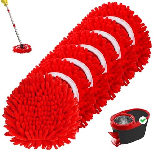 Baderke 6 Pack Chenille Duster Replacement Mop Heads Refills by Baderke