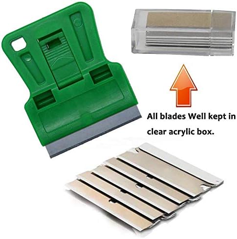 Mini Plastic Razor Blade Scraper Green Window Paint Scraper - Image 7