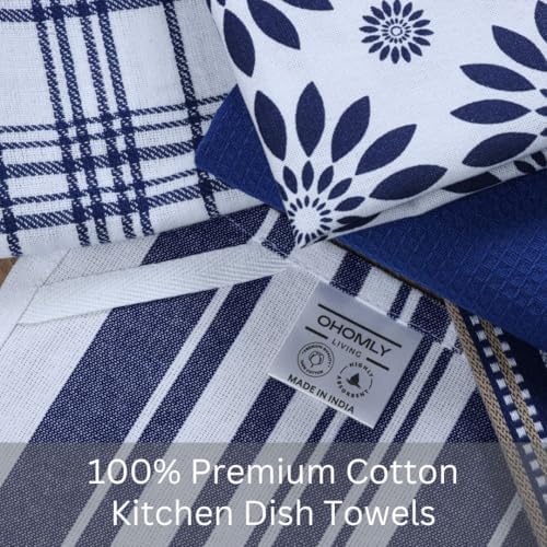 Assorted Kitchen Towels Set of 5-100% Cotton Dish Cloths Towels - Image 4