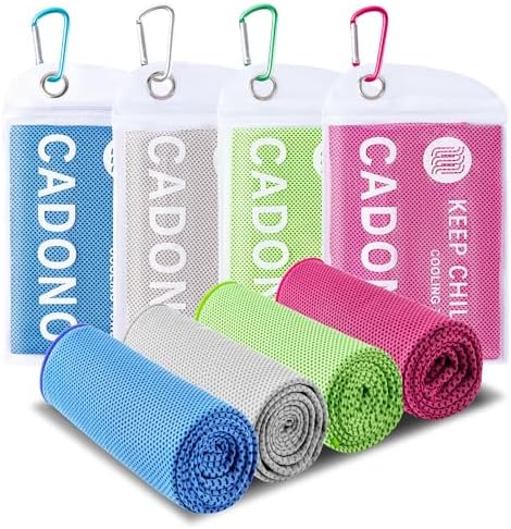 CADONO 4 Pack Cooling Towel, Soft Breathable Chilly Towel, Ice Towel, by CADONO