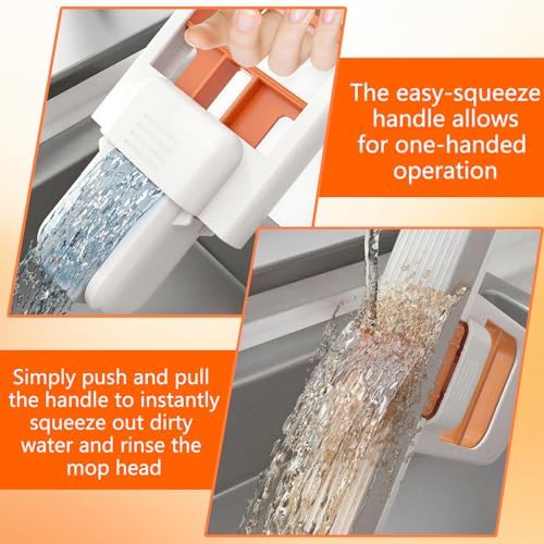 Self Squeezing Mini Mop, Wet and Dry Use Cleaning System, Foldable Desktop Mop - Image 3