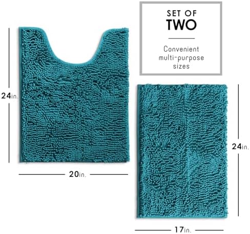 Hearth & Harbor Bathroom Rugs, Chenille Bath Mat - Image 3