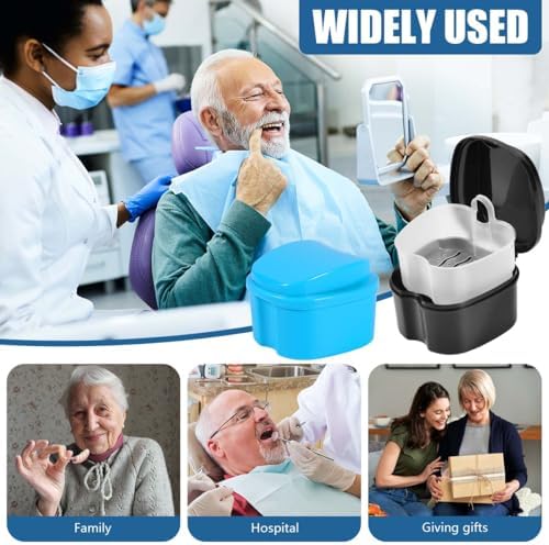 KISEER 2 Pack Denture Bath Case Cup Box Holder Storage Container - Image 6