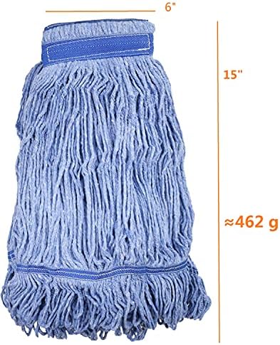 Mop Head Replacement Commercial Heavy Duty String Blue Wet Mop Heads - Image 2