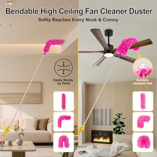 Tiumso 5-in-1 Duster with Extension Pole 100 inch Extendable Dusters - Image 5