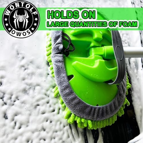 62'' Car Wash Brush with Long Handle Chenille Microfiber Car Wash Mop Mitt Kit - Image 3