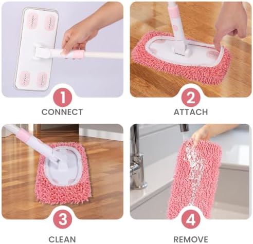 Sweeper Mop System with 3 Reusable Microfiber Mop Pads - Image 4