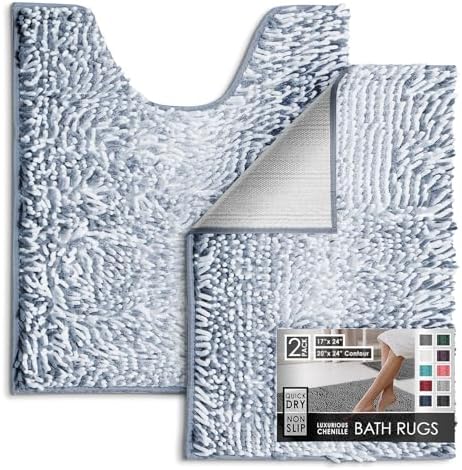 Hearth & Harbor Bathroom Rugs, Chenille Bath Mat by HearthHarbor
