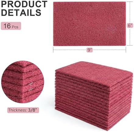 6"x9" Maroon Scuff Pads 16 Pack - Image 2