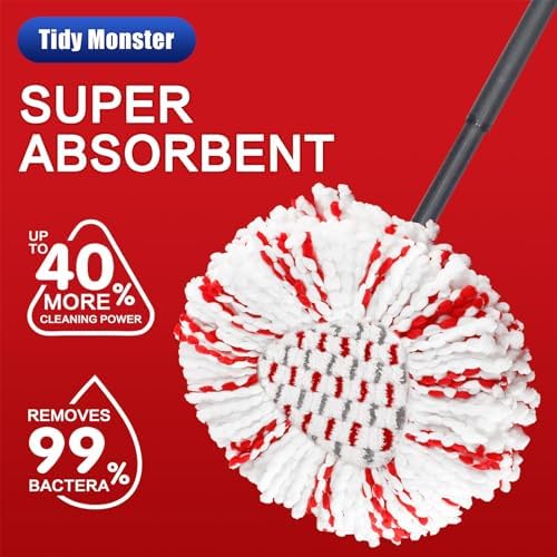 TidyMonster 3 Pack Spin Mop Heads - Image 3